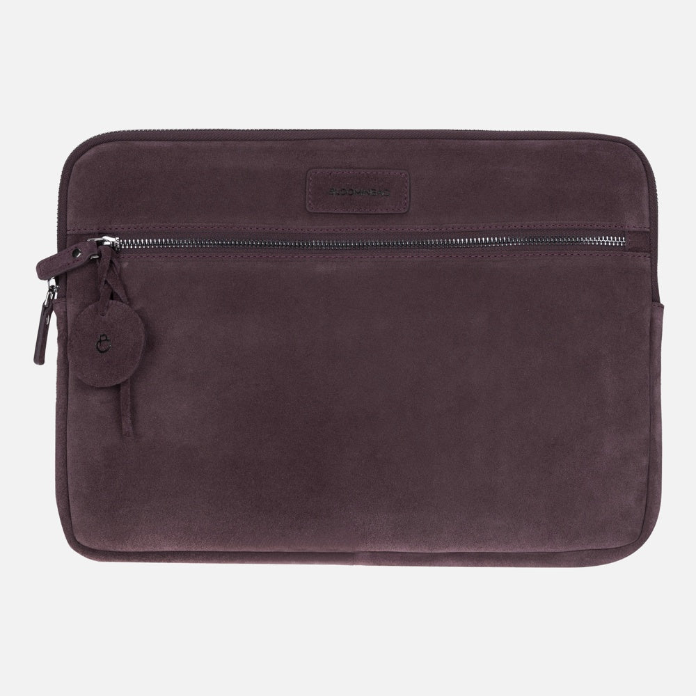Burgundy Still Genuine Suede Leather 15-16 inch MacBook/Laptop Sleeve