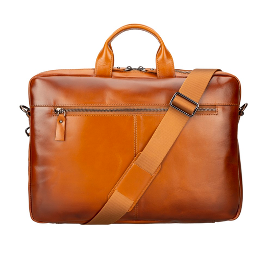 BloomUrban Shield 14" Tan Deri Laptop / Macbook Çantası