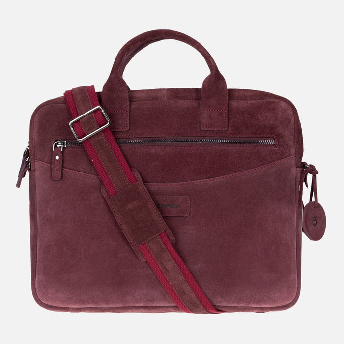 Burgundy Still Hakiki Süet Deri 13-14 inç MacBook/Laptop Çantası