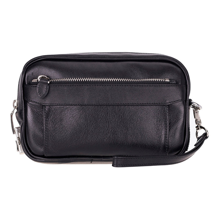 Forge Wrist Obsidian Black Luxe Hakiki Deri Unisex Kilitli Clutch