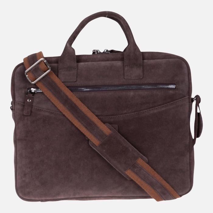 Mocha Still Hakiki Süet Deri 15-16 inç MacBook/Laptop Çantası