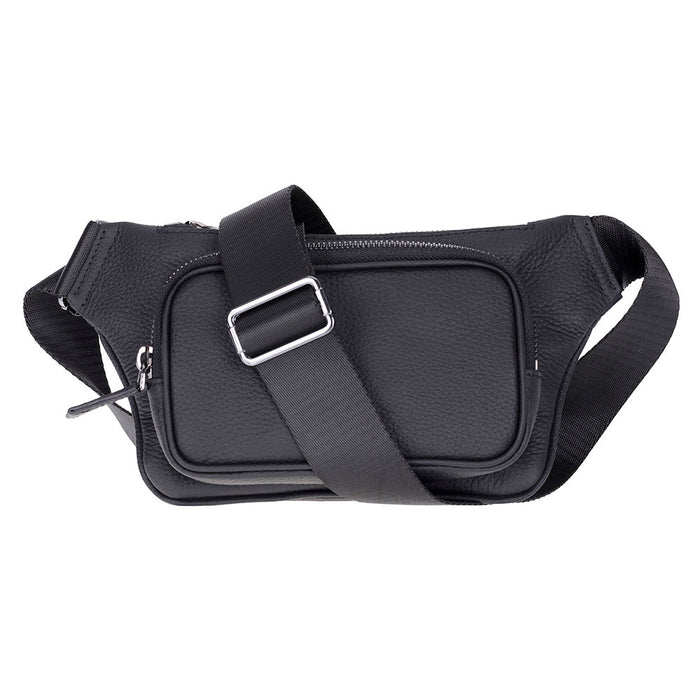 BloomBag Noir Black Hakiki Deri Crossbody Belt Bag