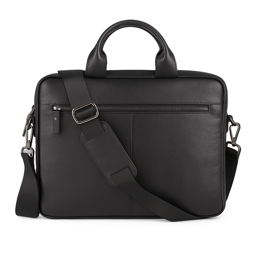 BloomUrban Shield 14" Siyah Deri Laptop / Macbook Çantası