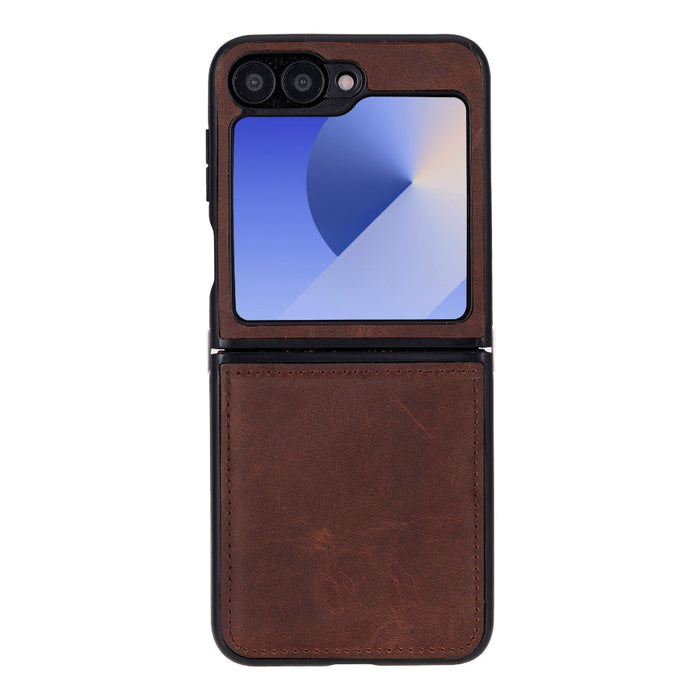AURELIO Flex Saddle Brown Hakiki Deri Samsung Galaxy Z Flip6 Kılıf