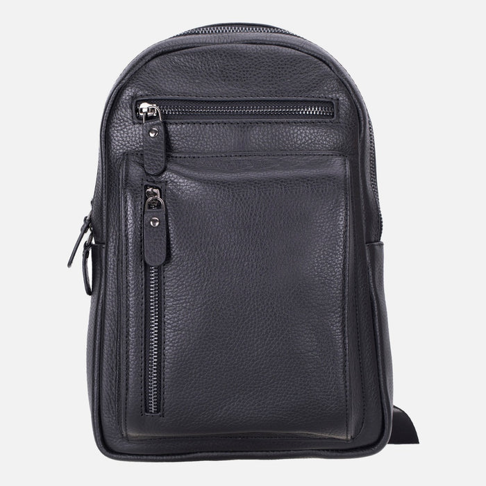 Blake Black Luxe Deri Çapraz Unisex Sırt Çantası