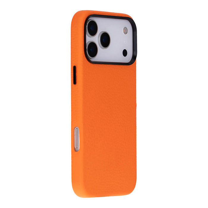 BloomCase Premium Mono Pebble Orange Apple iPhone 17 Pro max (6.9") Hakiki Deri MagSafe Kılıf
