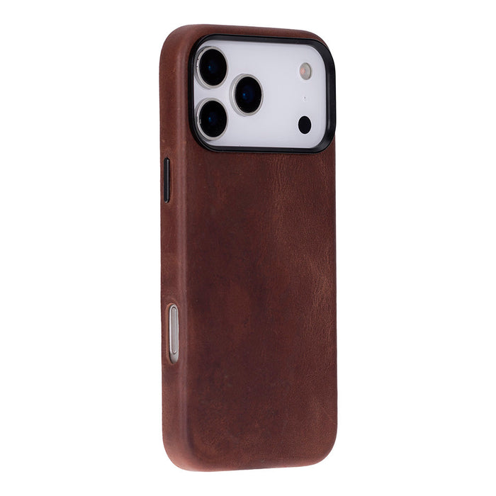 BloomCase Premium Mono Saddle Brown Apple iPhone 17 Pro max (6.9") Hakiki Deri MagSafe Kılıf