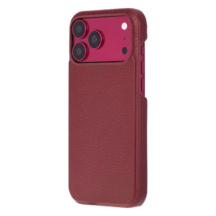 BloomCase VECTRA Burgonya iPhone 18 Pro MagSafe Hakiki Deri Kılıf