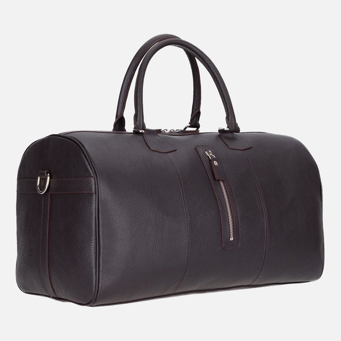 BloomVoyager Cognac Clay Hakiki Deri Seyahat Çantası – Unisex Hafta Sonu Duffle Seyahat Çantası