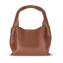 Marella Soft City Camel Tan Leather Shoulder Bag / Deri Omuz Çantası
