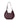 BloominBag Crescente Vintage Merlot bordo hakiki deri, el yapımı yarım ay formlu kadın omuz çantası