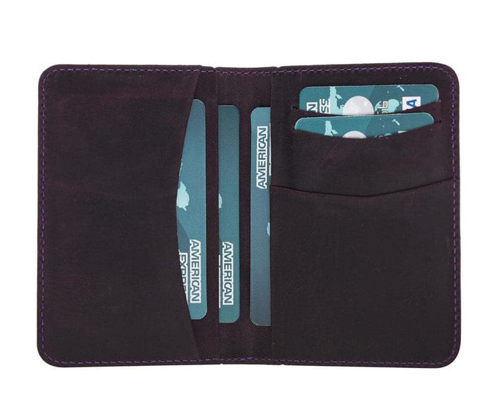BloomLedger Deep Amethyst Hakiki Deri Bifold Cüzdan