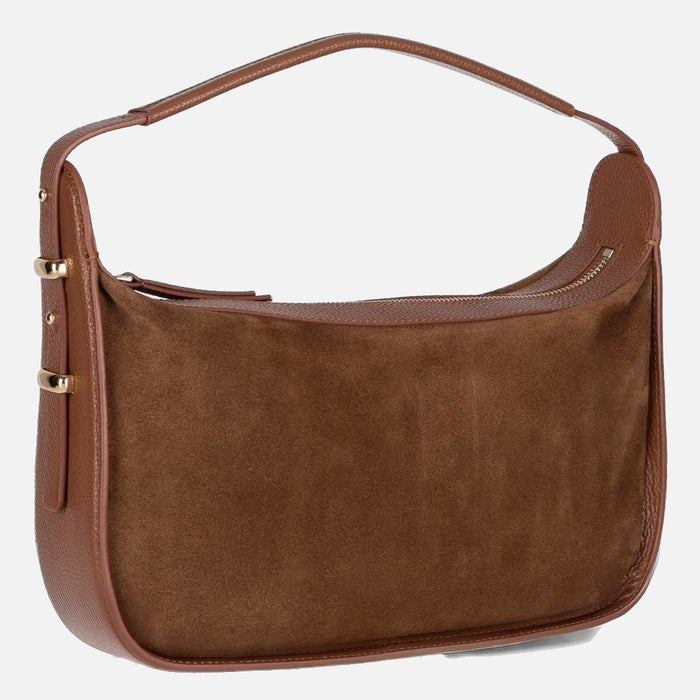 Elara Saddle Tan Süet & Hakiki Deri Kadın Omuz Çantası – Premium Kadın Tote Bag