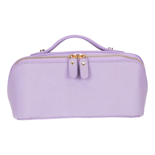 Ella Lilac Dusk Bloom Deri Seyahat ve Makyaj Çantası