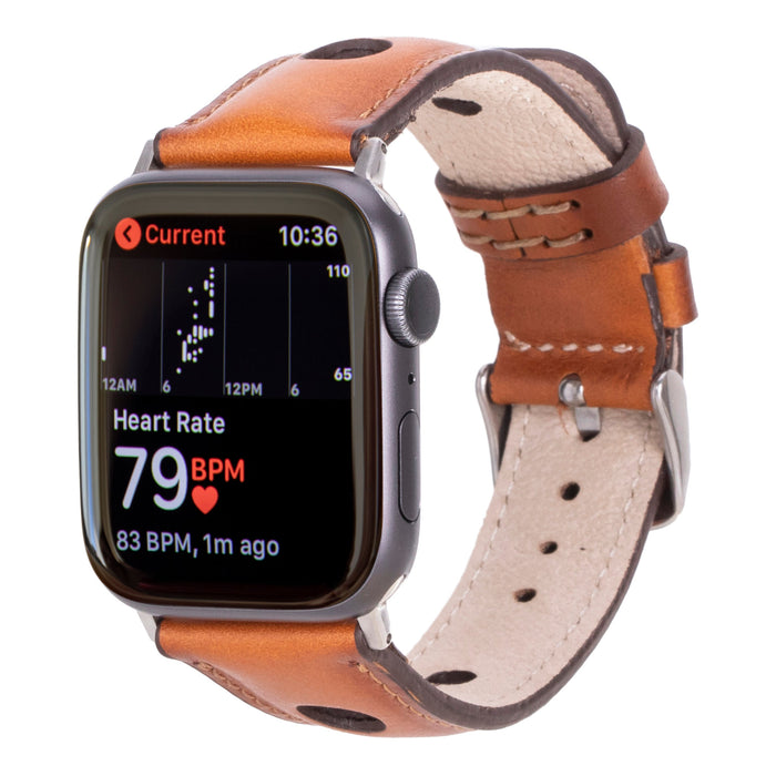 ALPINE Siena Tan Hakiki Deri Apple Watch Kordonu - 44/45/46/49mm