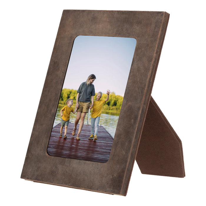 BloomFrame Saddle Brown – Hakiki Deri Fotoğraf Çerçevesi