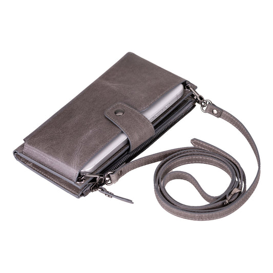 Lozan Atelier Ash Gray Çapraz Askılı Cüzdan & Telefon Çantası