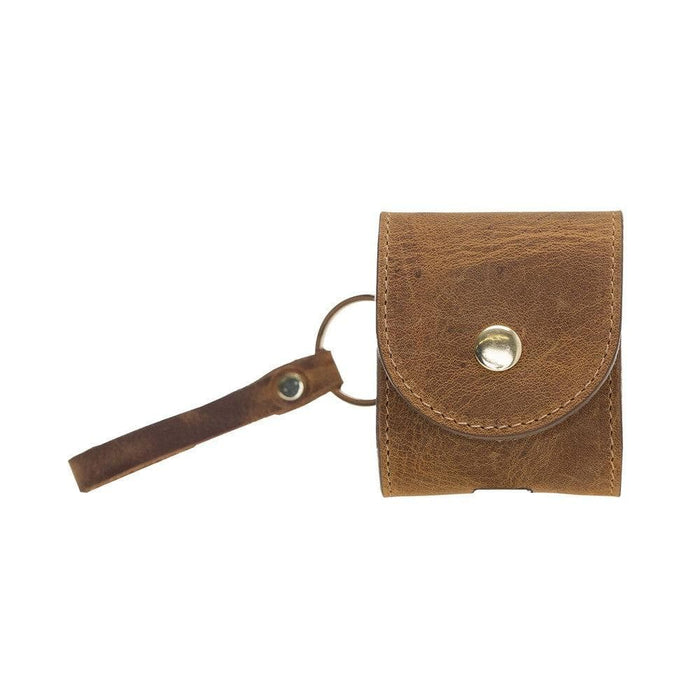 AUREL Mocca Sand Charm Hakiki Deri AirPods Kılıfı – AirPods 1 & 2 Uyumlu