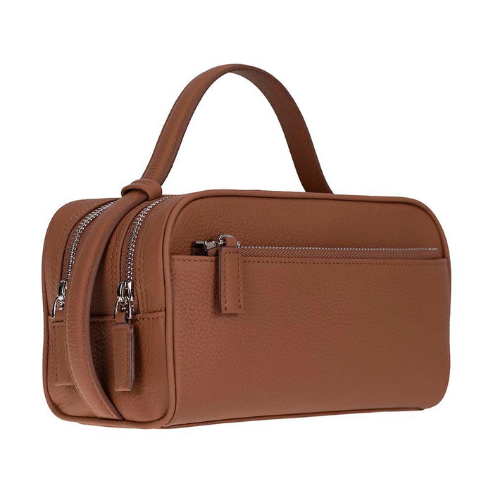 MIREN Cognac Tan Hakiki Deri Unisex Seyahat Bakım & Organizer Clutch Çanta