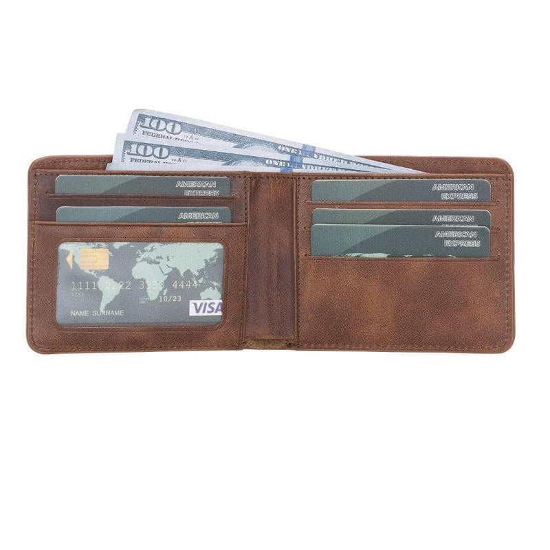 BloomFold Mahogany Brown Hakiki Deri Cüzdan