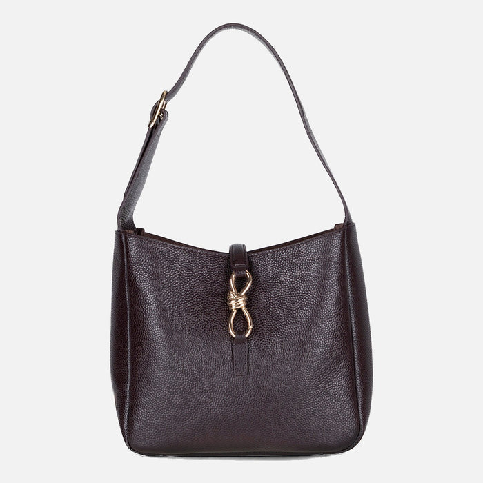 Ravello Cimbrone Espresso Brown Leather Shoulder Bag / Deri Omuz Çantası