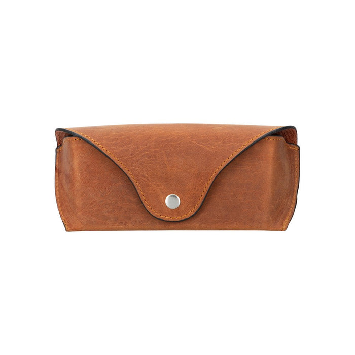Capri Saddle Brown Hakiki Deri Gözlük Kılıfı