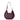 Crescente Vintage Merlot Genuine Leather Women's Half-Moon Shaped, Handmade Shoulder Bag