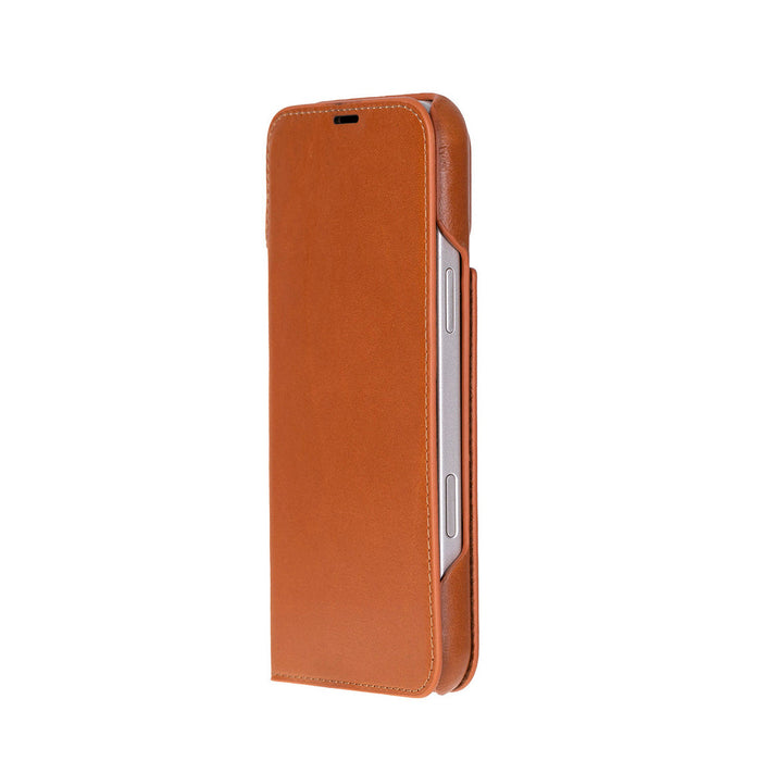 BloomCase Sonat Urban Tan Hakiki Deri iPhone 17(6.3") Folio Kılıfı