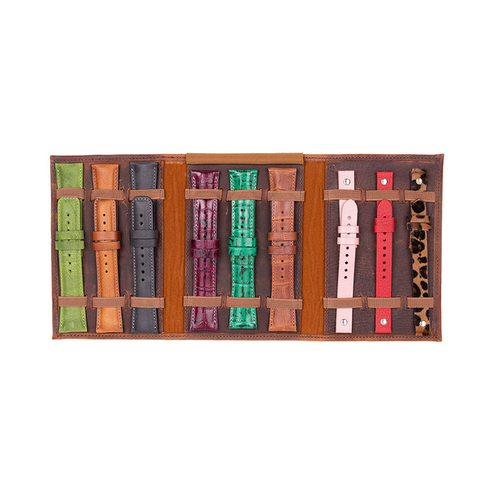 BloomBand Saddle Heritage Akıllı Saat Çantası - Triple Deri Saat Kordonu Organizer