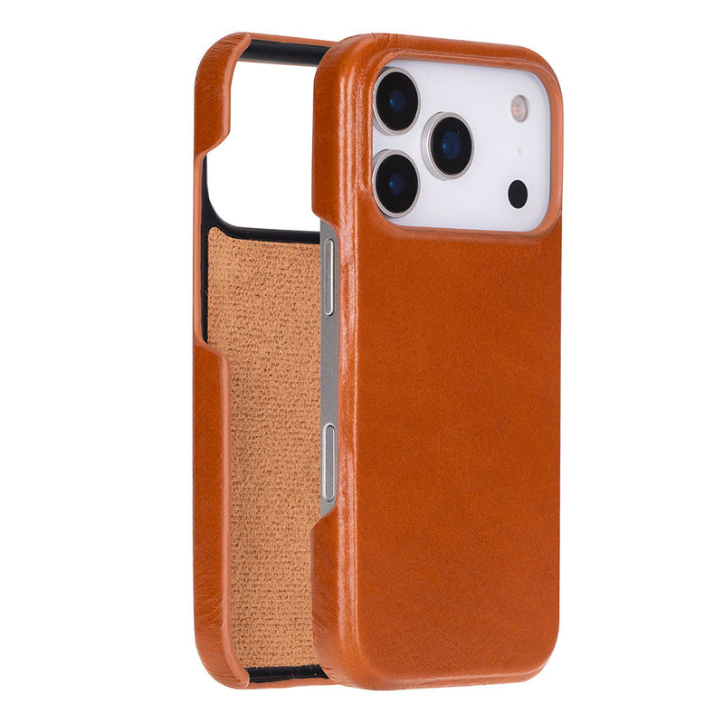 BloomCase Ultimate Jacket Urban Tan – Apple iPhone 17 Pro (6.3") Hakiki Deri Kılıf