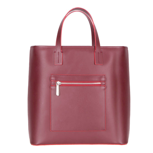 BloomTote Valetto Burgundy Hakiki Deri Omuz Çantası / Tote Bag