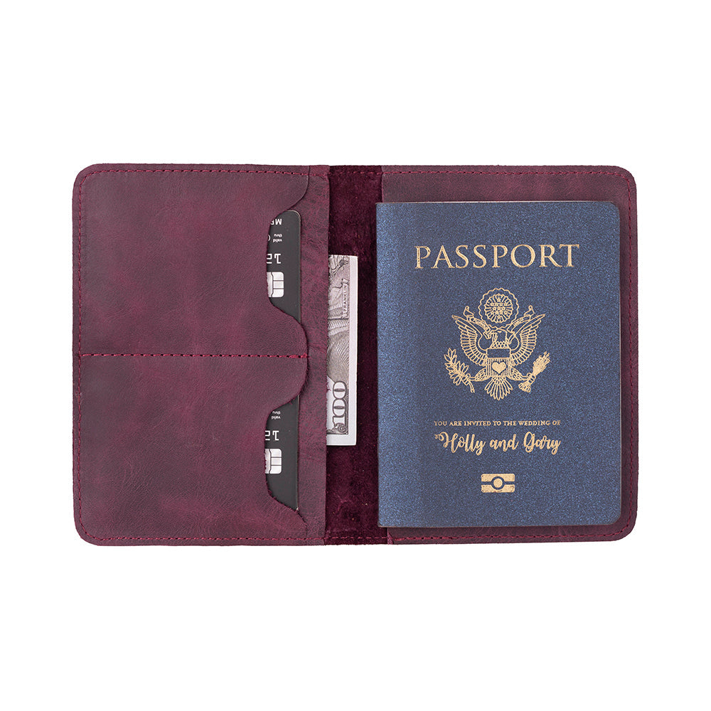 Viaggio Voyager Burgundy Leather Passport and Card Holder