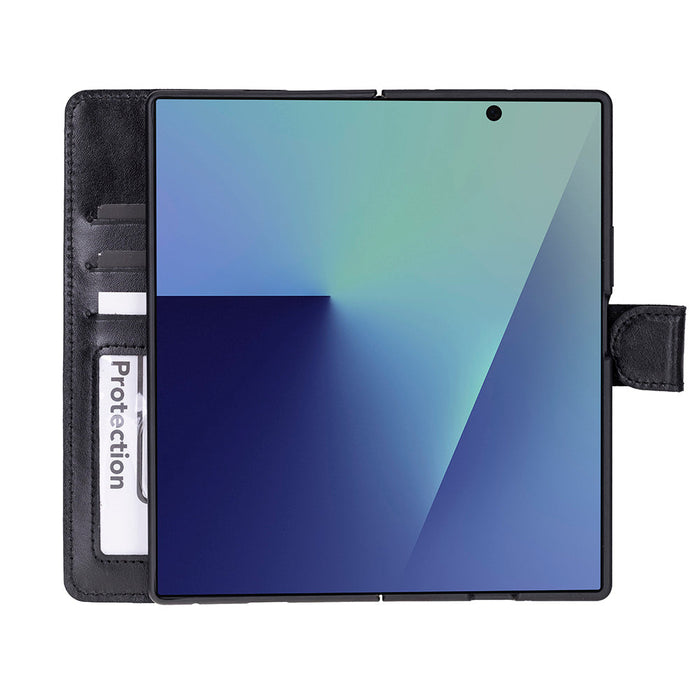 AURELIO Siena Onyx Black Samsung Galaxy Z Fold7  Cüzdan Kılıf